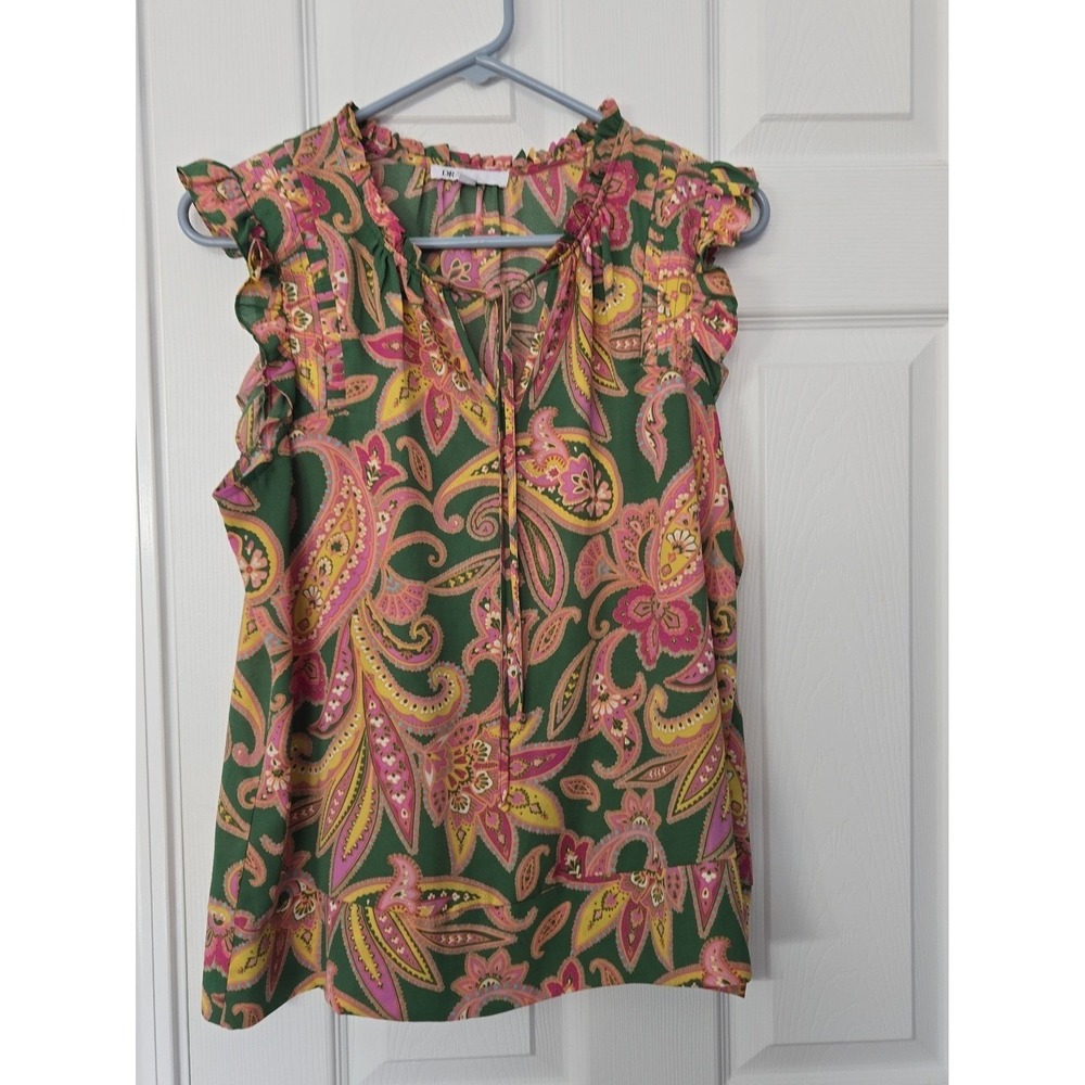 DR2 Womans Sleeveless Blouse Size Medium Paisley Designs